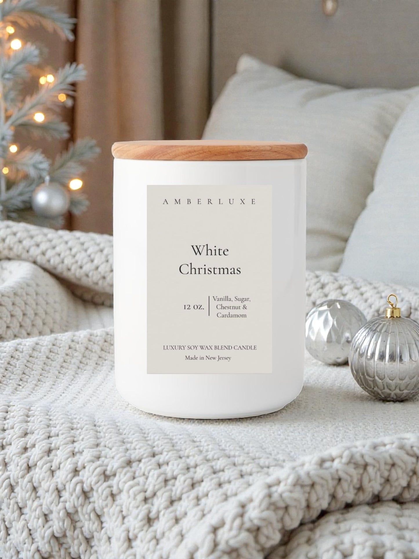 White Christmas Candle